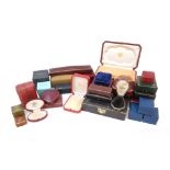 A collection of jewellery boxes by Cartier, Bulgari, Boucheron and various other jewellers