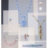 A collection of approximately 200 gouache jewellery drawings, one embossed 'Boucheron', and some