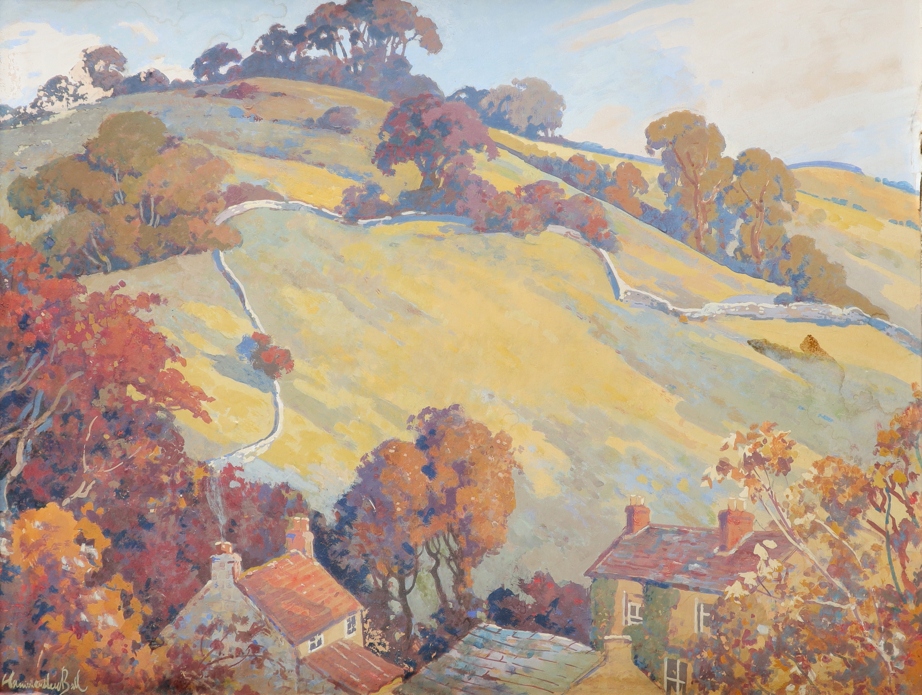 Fred Hammersley Ball (1879-1939) Near Ashover, Derbyshire Signed HammersleyBall (lower left) Oil