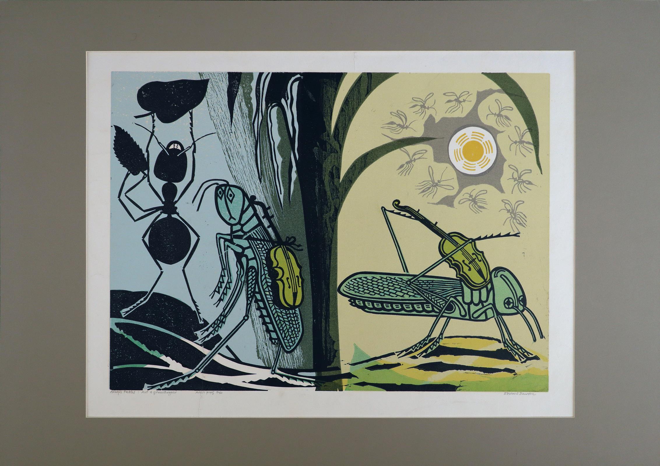 ‡Edward Bawden, CBE RA (1903-1989) The Ant and Grasshopper Signed, numbered and inscribed Aesop's - Image 2 of 3