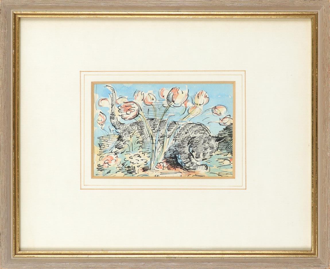 ‡Edward Ardizzone CBE, RA (1900-1979) Old Perisher in the flowerbed Watercolour, pen and black - Image 2 of 3