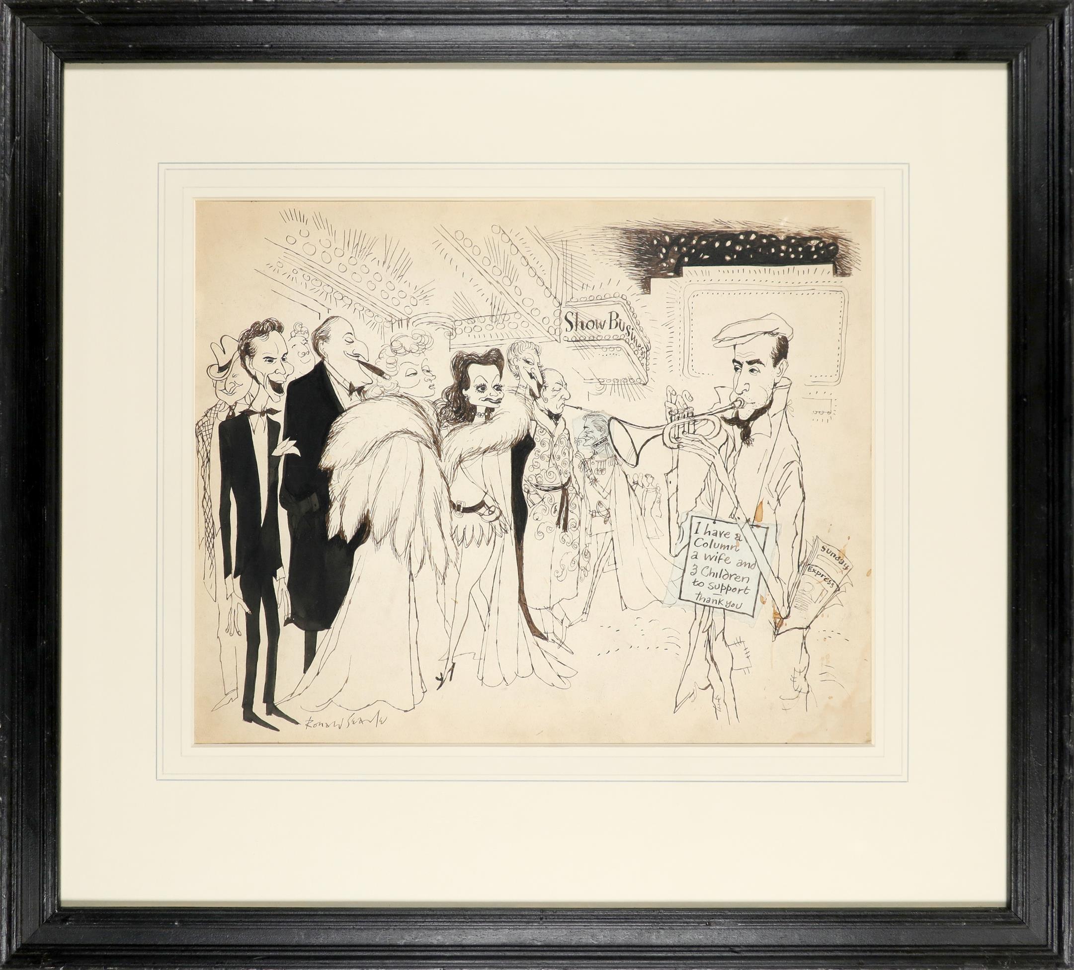 ‡Sir Ronald Searle CBE, RDI (1920-2011) The columnist with stars of stage and screen Signed Ronald - Image 2 of 3