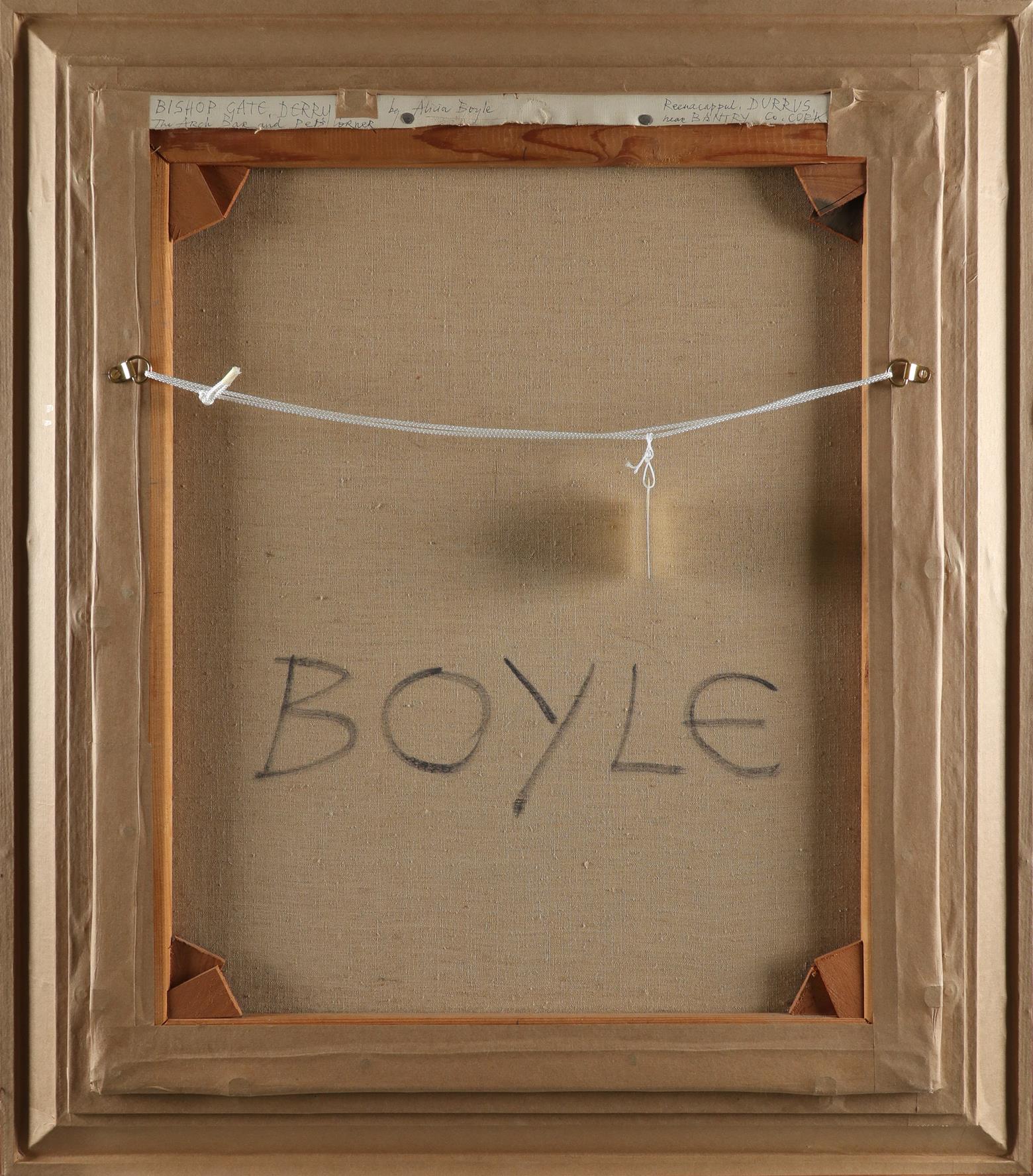 ‡Alicia Boyle (Irish 1908-1997) Bishop Gate, Derry Signed with initials AB (lower right), signed - Image 3 of 3