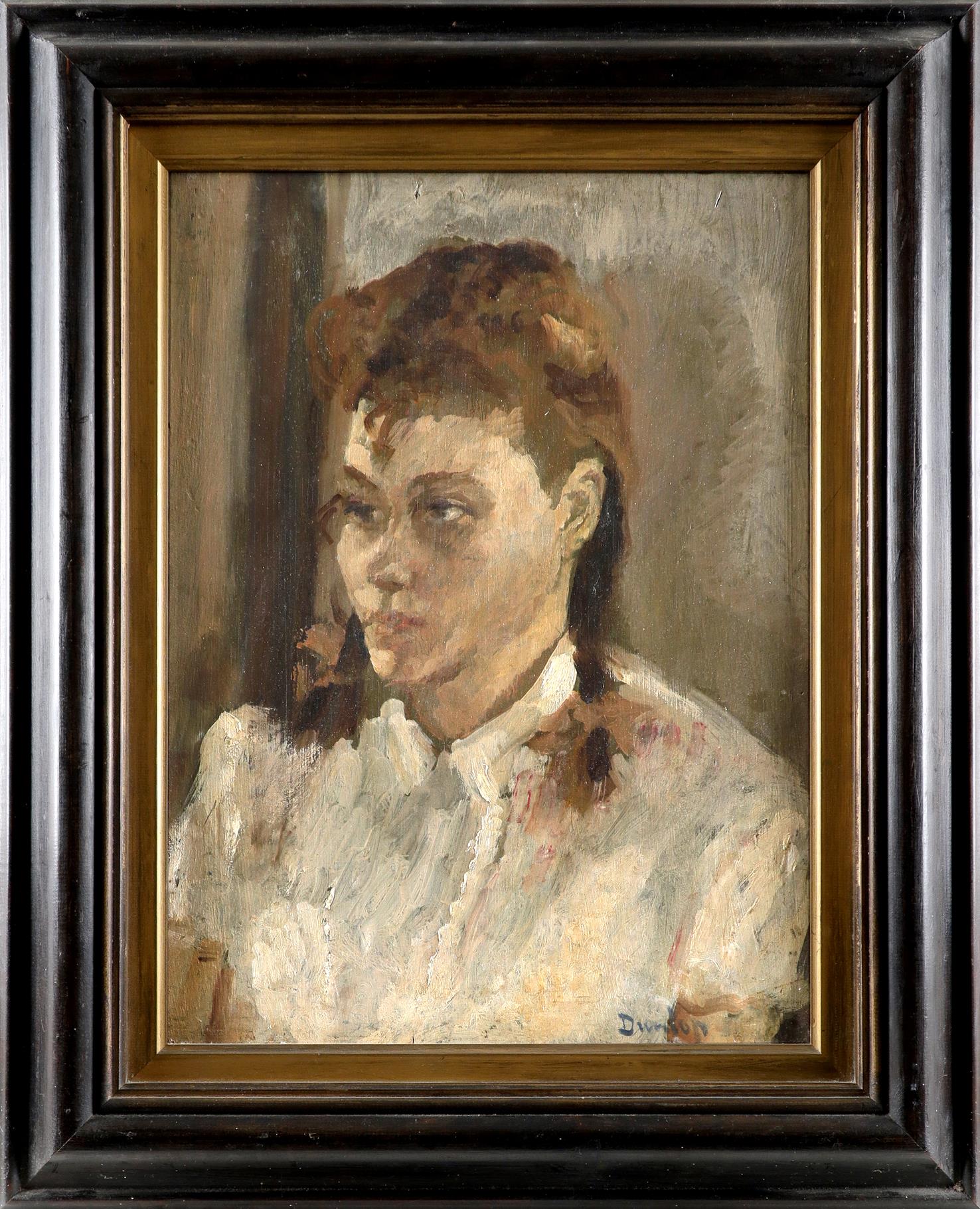 ‡Ronald Ossory Dunlop RA (1894-1973) Margaret Signed Dunlop (lower right) Oil on board 45.6 x 34cm - Image 2 of 3