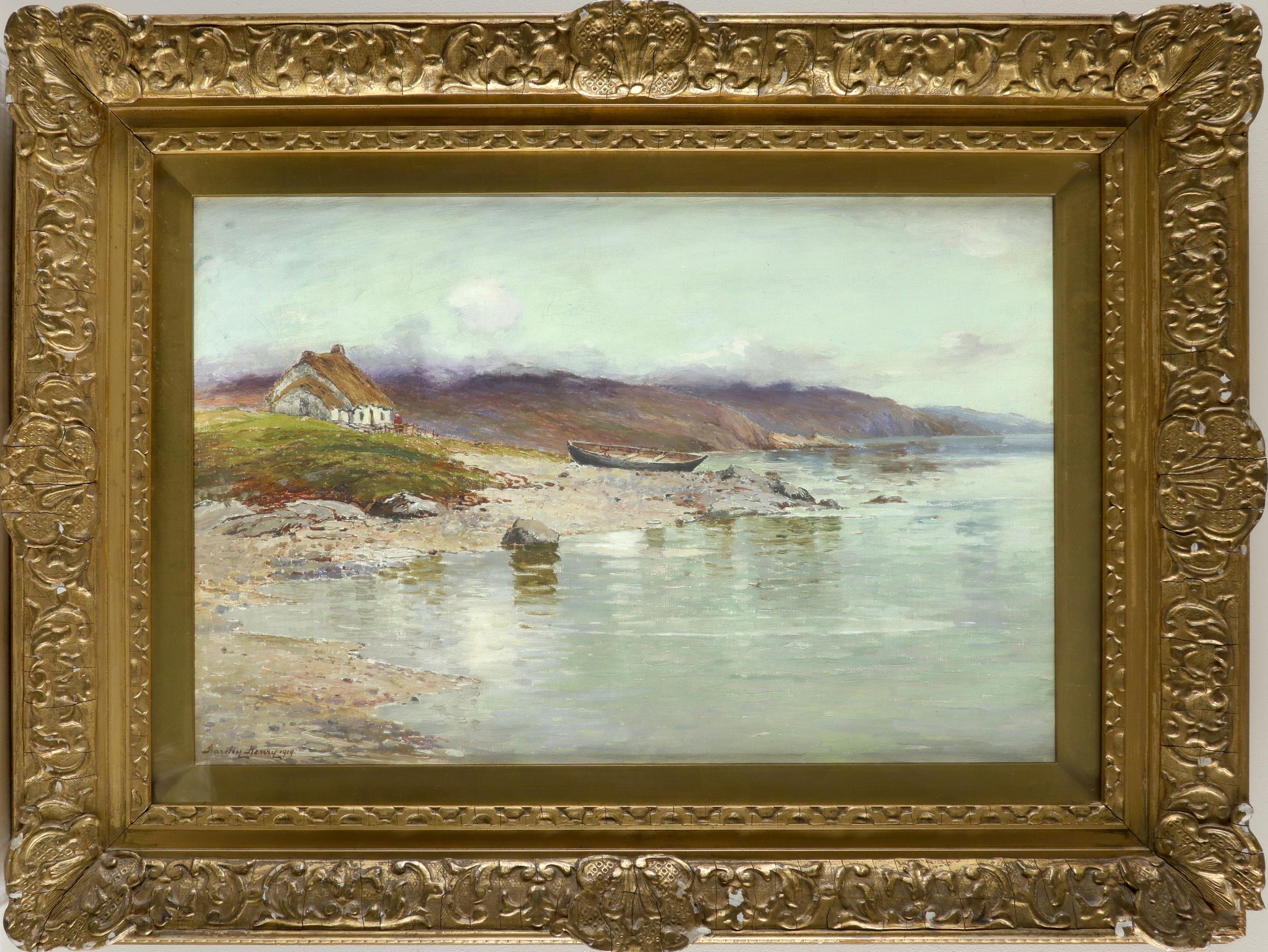 Barclay Henry (Scottish act. 1891-1946) Cottage at the edge of a Loch Signed and dated Barclay Henry - Image 2 of 3