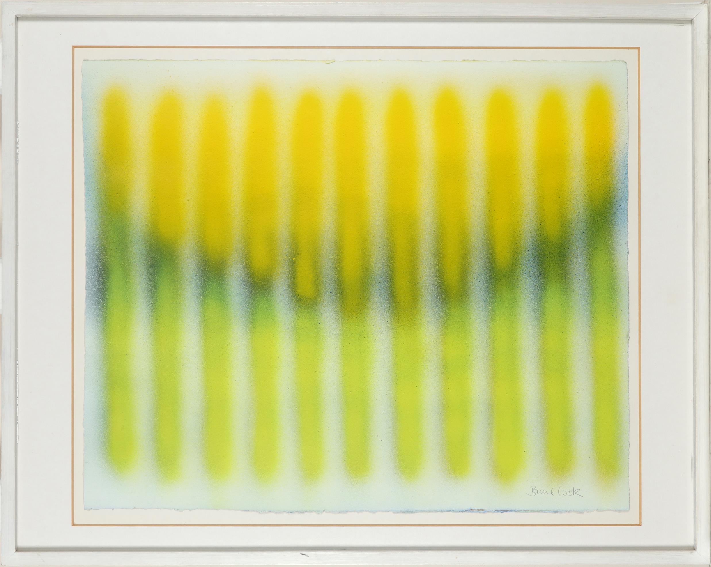 ‡Barrie Cook (1929-2020) Yellow Stripe Signed Barrie Cook (lower right) Acrylic on paper 44 x 53cm - Image 2 of 3