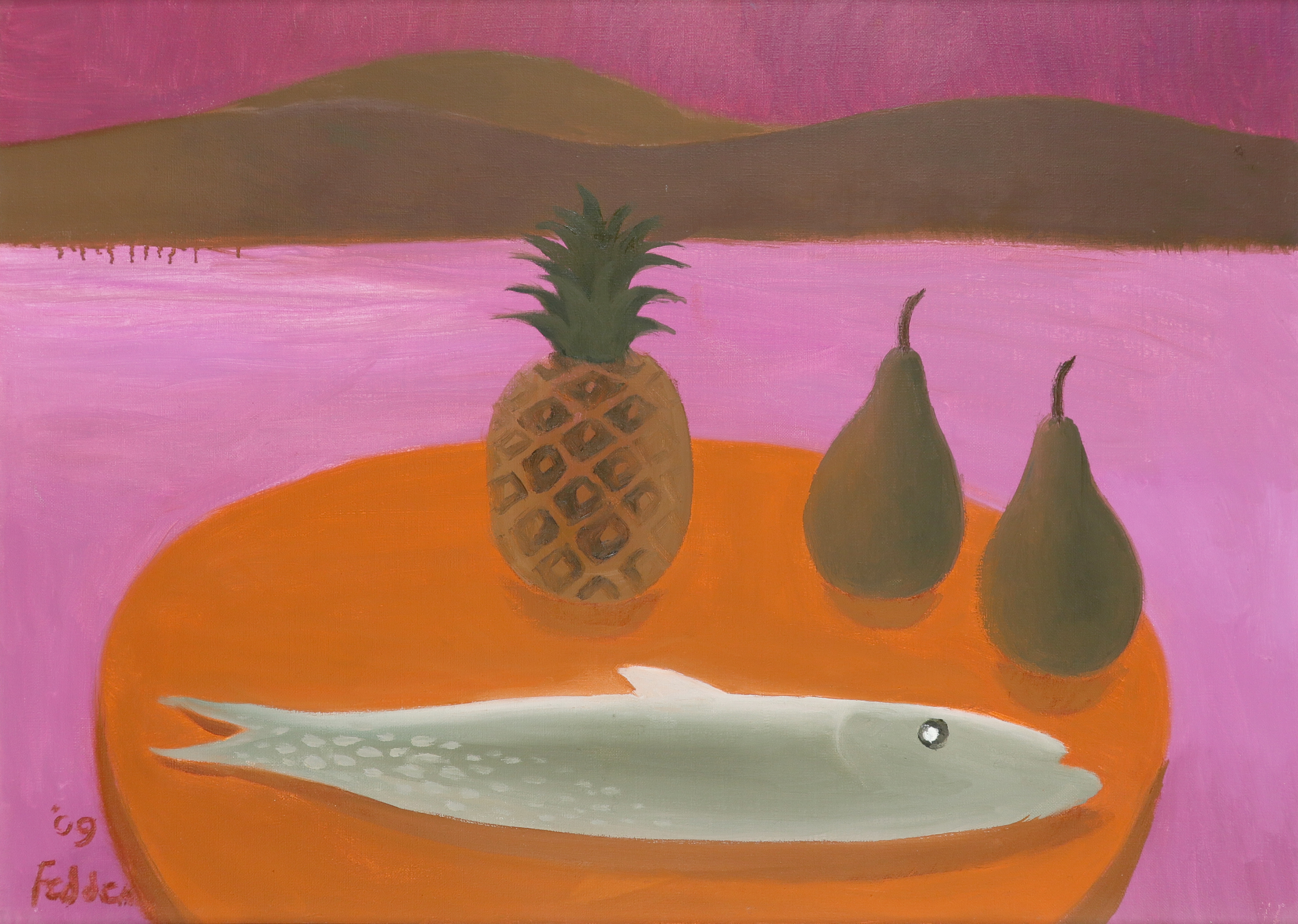 ‡Mary Fedden OBE, RA, RWA (1915-2012) The Fish Signed and dated '09/Fedden (lower left) Oil on