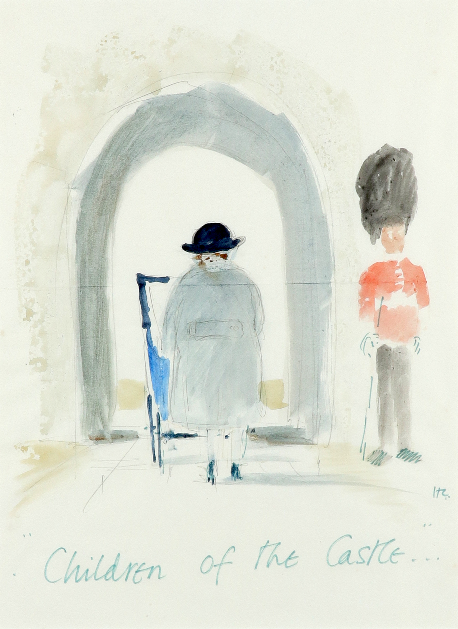 ‡Sir Hugh Casson CH, KKCVO, PRA, RDI (1910-1999) Children of the Castle Signed with initials and