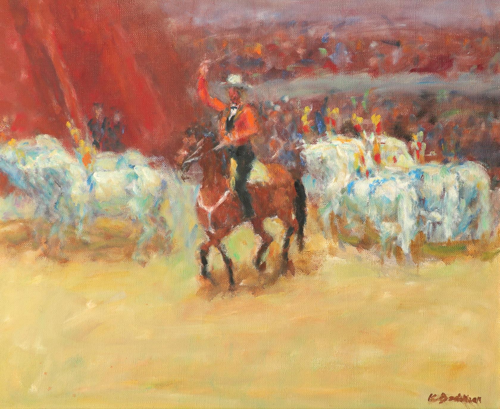 Krikor Bédikian (Turkish 1908-1981) Circus procession Signed K Bedikian (lower right) Oil on