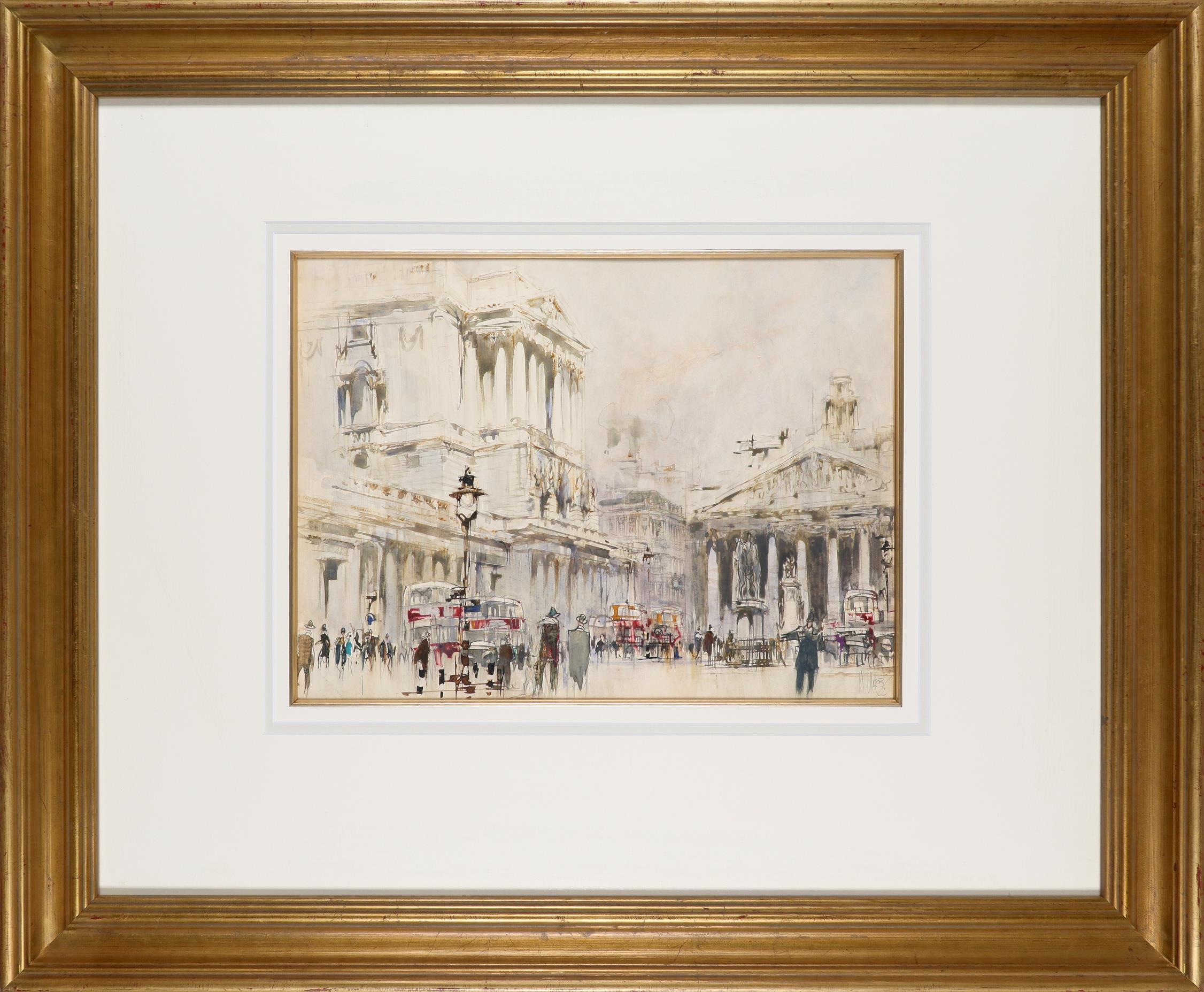 William Walcot RBA, RE (1874-1943) The Bank of England and the Royal Exchange Signed W.Walcot (lower - Image 2 of 3