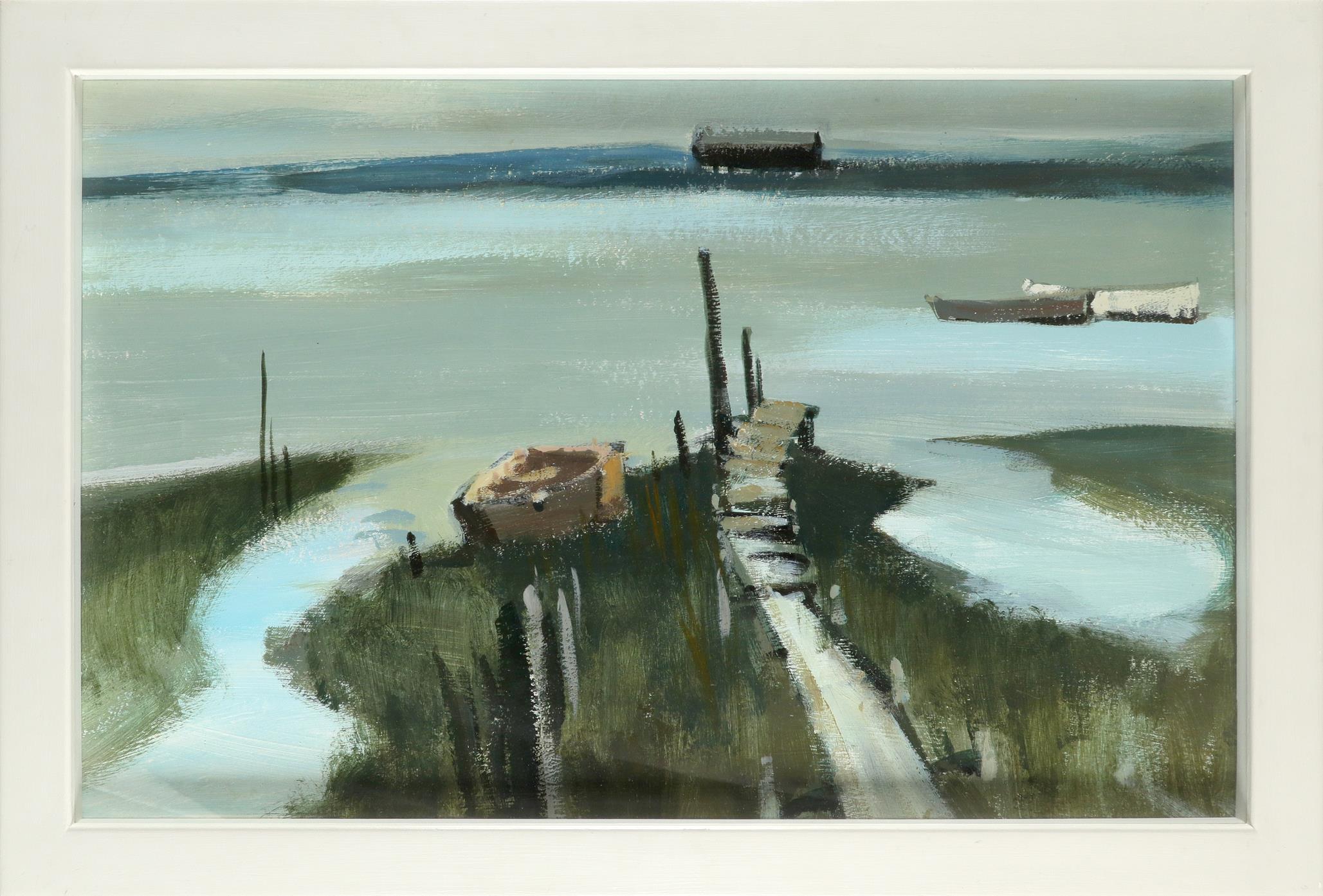 ‡Donald McIntyre RCA (1923-2009) Mersea Island, Essex Oil on board 44.8 x 70.2cm Together with a - Image 2 of 3