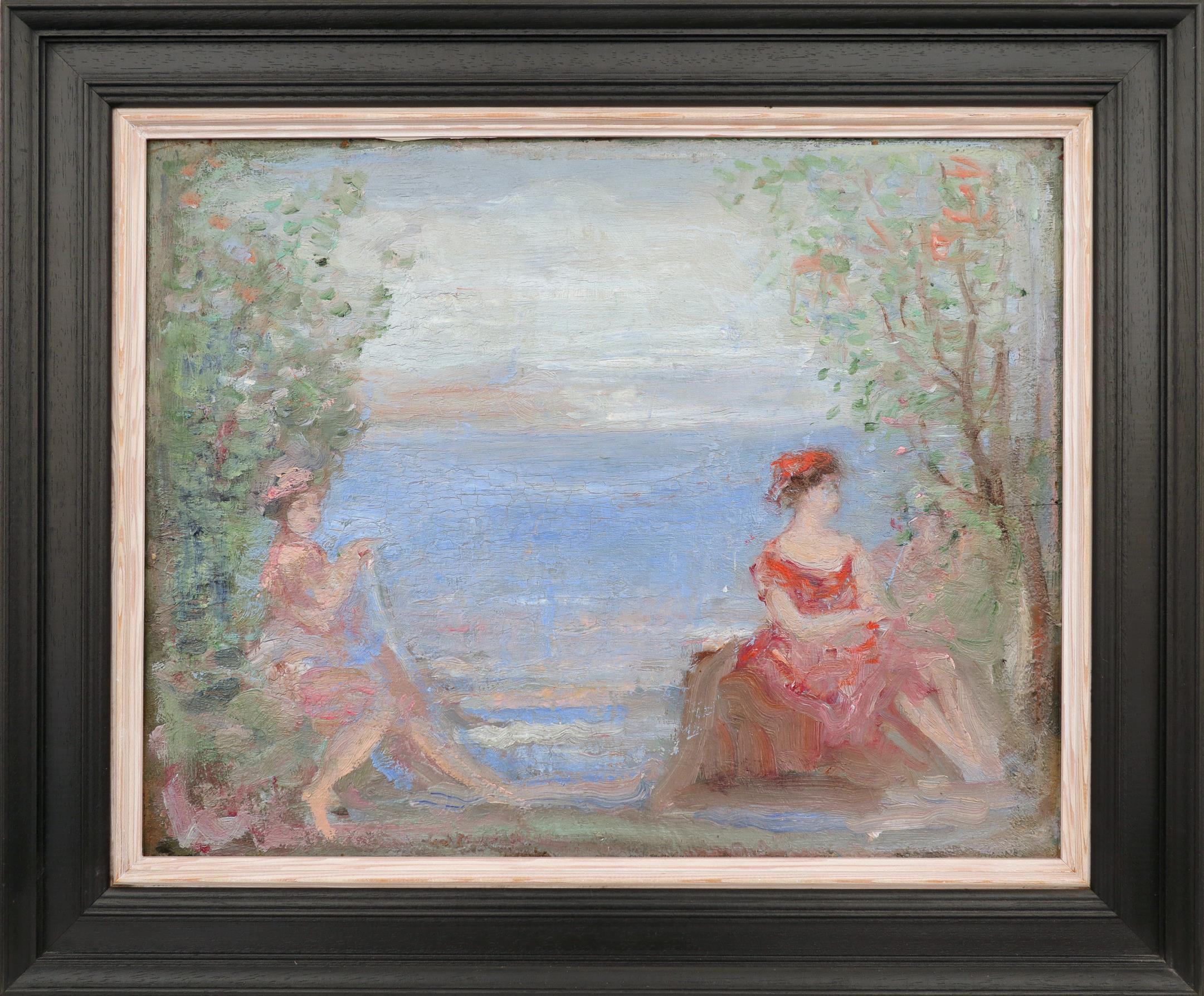 Charles Conder NEAC (1868-1909) Capriccio: Spring and Sea Oil on panel, c.190532.4 x 40.6cm - Image 2 of 3