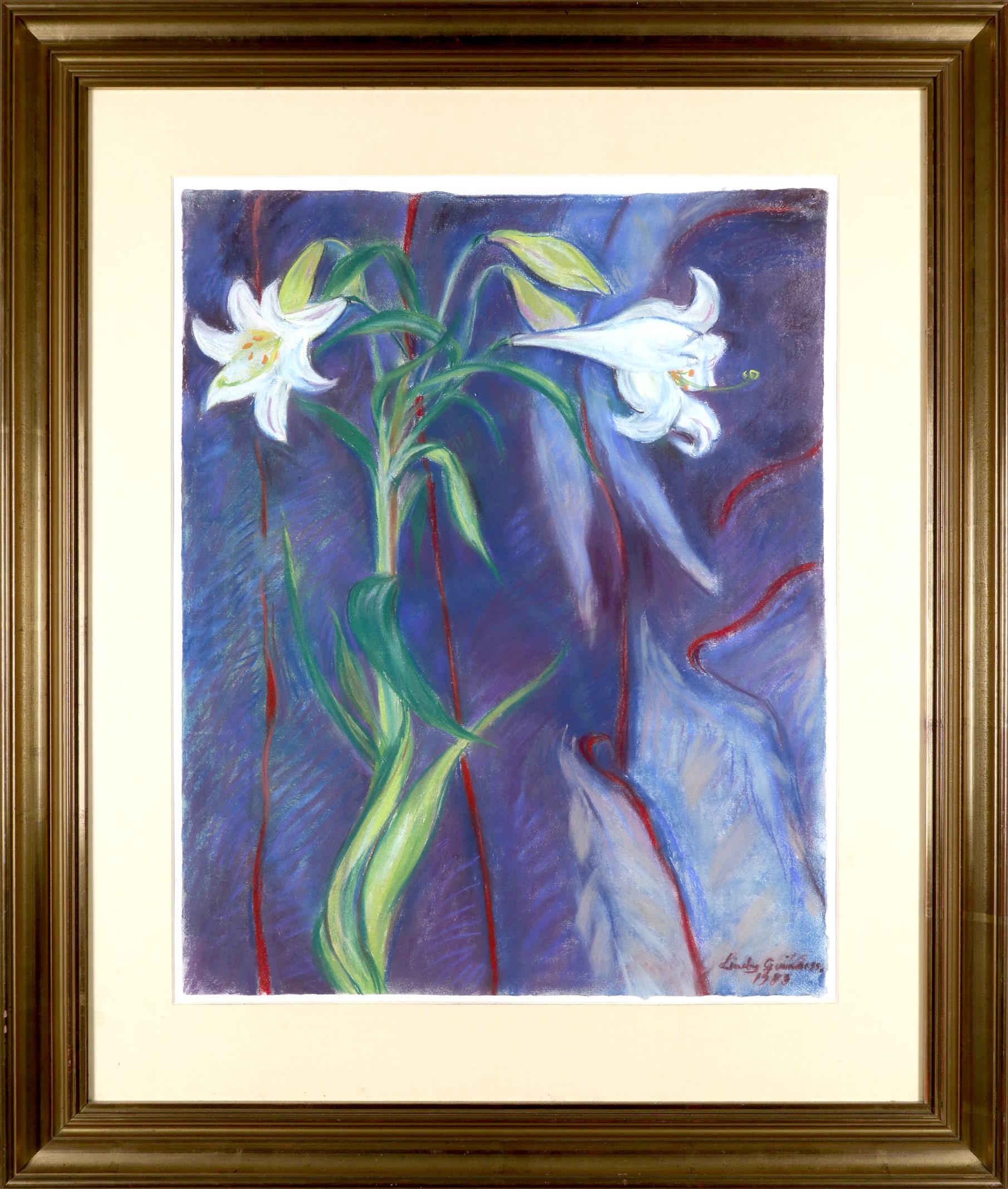 ‡Lindy Guinness (1941-2020) Easter lillies Signed and dated Lindy Guinness/1983 (lower right) Pastel - Image 2 of 3