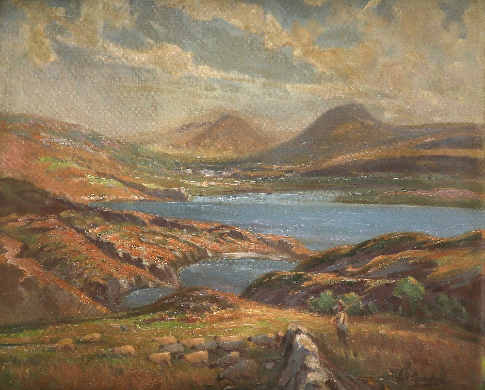 William F. Burchell (act. 1909-1937) A Scottish Loch Signed W F Burchell (lower right) Oil on canvas