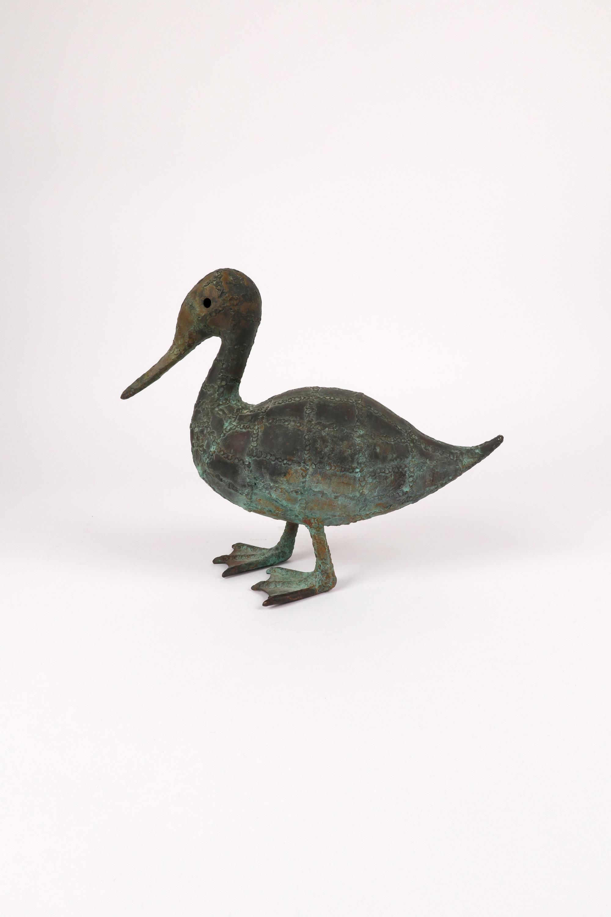 Robert Brotherton (American 1920-2000) Mallard Signed with initial R (to base) Welded copper 29.5