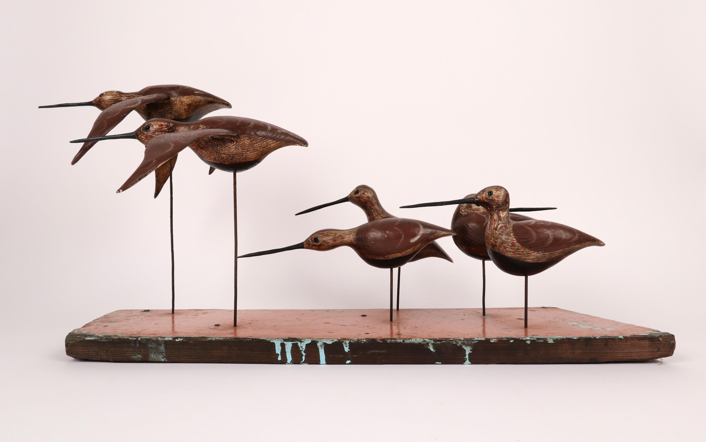 ‡Guy Taplin (b.1939) Six dunlins Signed and inscribed 10 DUNLIN/GUY/TAPLIN (to underside of each