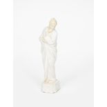 J M Riding a pottery model of a classical maiden, on flaring octagonal base, covered in a