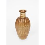 An unusual Royal Doulton stoneware Agate Ware vase, fluted, shouldered body with swollen rim,