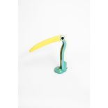 A Huangslite homestudy Toucan desk lamp designed by H T Huang, green, white and yellow plastic, with
