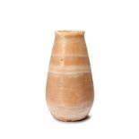 An Egyptian alabaster jar Late Period, circa 664 - 332 BC with a flat base, ovoid body and