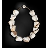 A Bontoc necklace Philippines shell and fibre, 69cm long. Provenance Oliver Hoare, London.