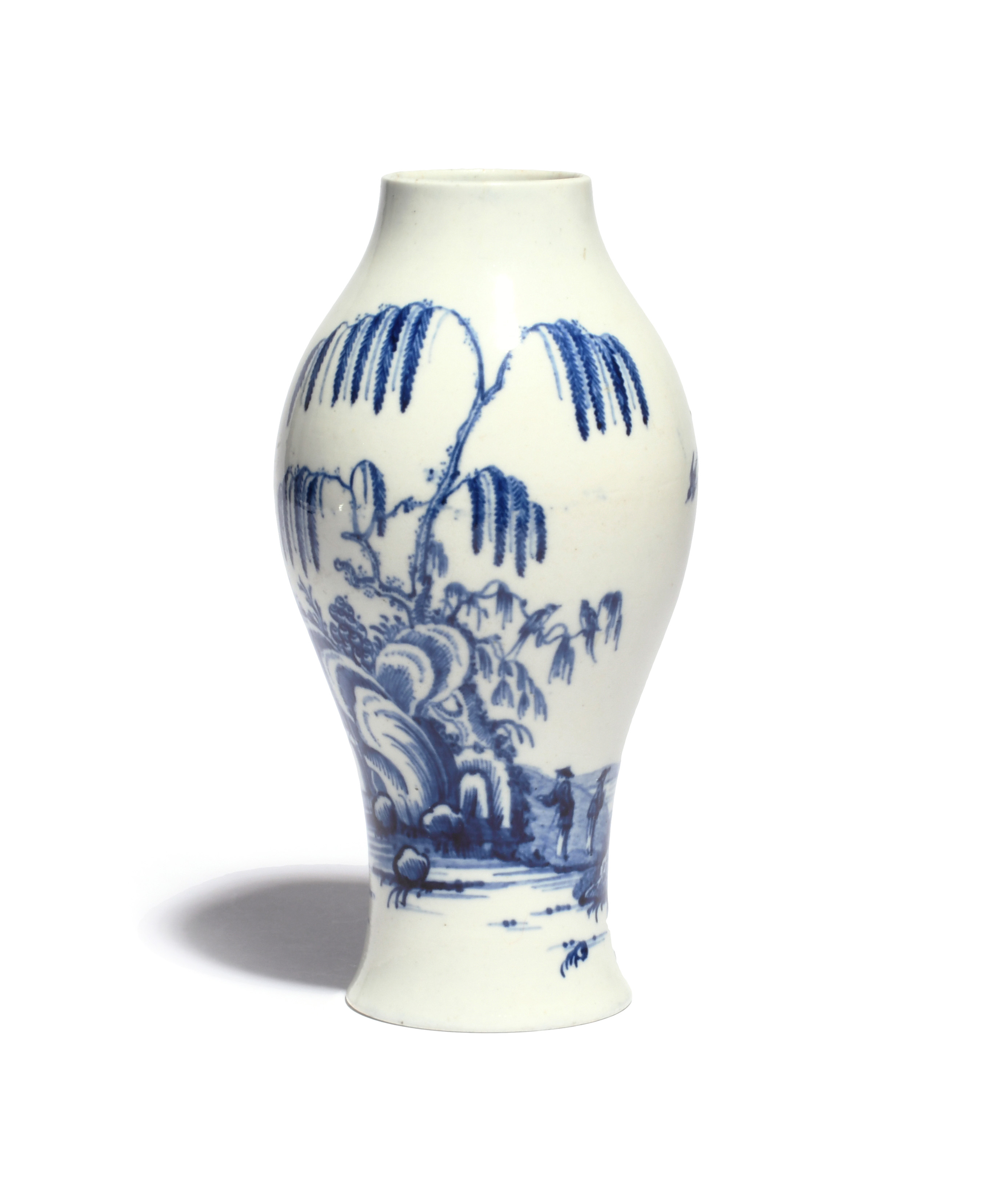 A tall blue and white Liverpool vase c.1765, James Pennington or Richard Chaffers, the baluster body - Image 3 of 3