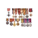 A small collection of dress miniature medals, comprising: D.S.O. and Bar, George V; C.B.E., breast