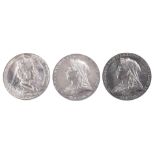 Three commemorative medals: Victoria, Diamond Jubilee 1897 (2), AR, 56mm, veiled bust left, rev.