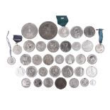 A quantity of historical medals, white metal, various religious subjects including: Wesleyan