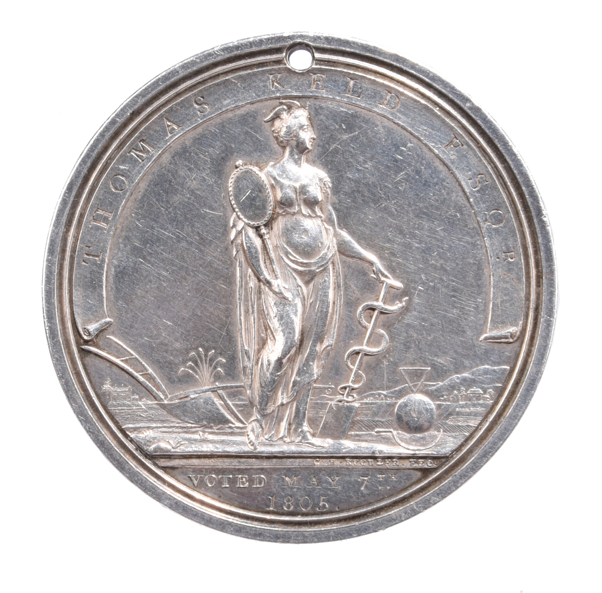 Board of Agriculture 1793, a silver prize medal, 48mm, laureate head of George III within a - Image 2 of 2