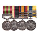 Four medals to Private Joseph Potter, Seaforth Highlanders: India 1895-1902, first type, clasp: