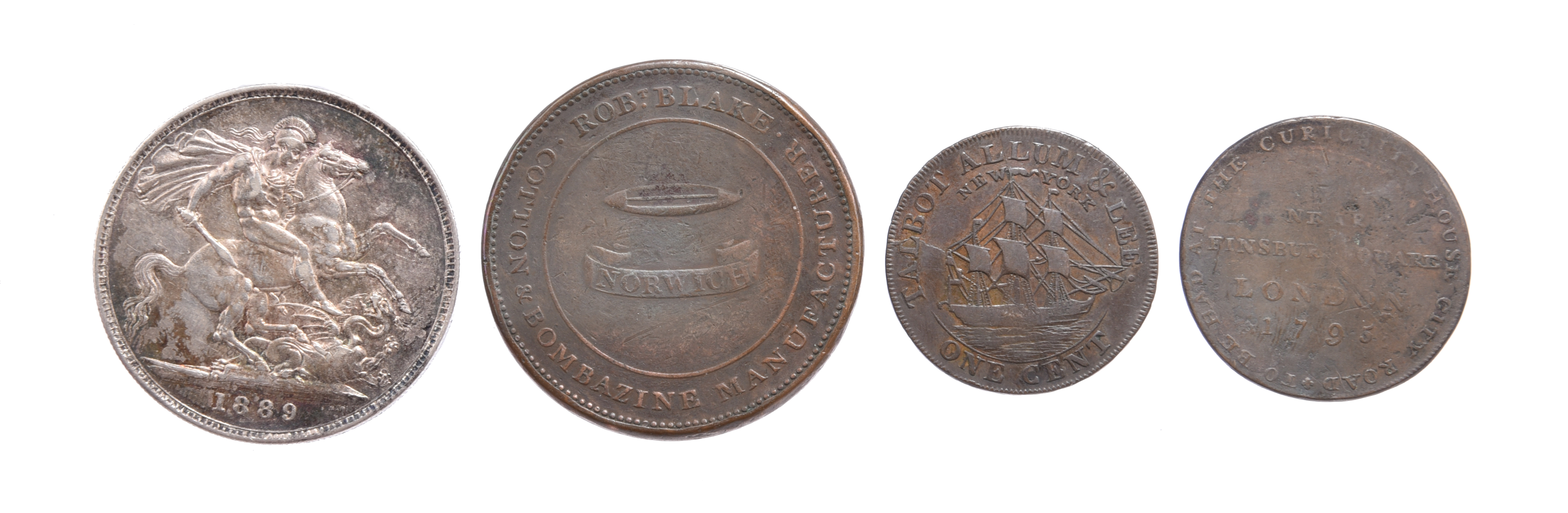 A quantity of coins and associated items, including: Victoria, silver crown, 1889 (S 3921), good - Image 2 of 3