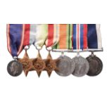 Six medals named or attributed to Able Seaman A.E. Burden, Royal Navy: Royal Victorian Medal, George