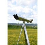 A pair of massive 20x120mm Imperial Japanese Naval observation binoculars, aluminium, brass and