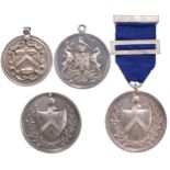 Livery Company silver badges (4): each struck with the Company's arms and with engraved details to