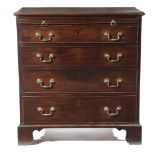 A GEORGE III MAHOGANY BACHELOR'S CHEST C.1770-80 the top with a moulded edge above a brushing