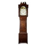 A GEORGE III OAK LONGCASE CLOCK BY M. WORCESTER OF WEDNESBURY the brass eight day movement with four