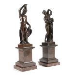 A PAIR OF BRONZED ELECTROTYPE GRAND TOUR FIGURES LATE 19TH CENTURY of the Calypigian Venus and