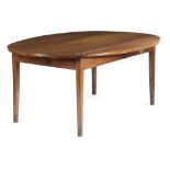 A FRENCH PROVINCIAL CHERRYWOOD FARMHOUSE KITCHEN TABLE 19TH CENTURY the planked oval drop-leaf top