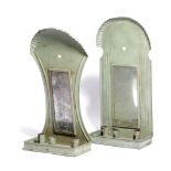 TWO DUTCH TOLE PEINTE WALL SCONCES LATE 19TH / EARLY 20TH CENTURY each with a mirrored back and with