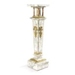 A FRENCH BRECHE VIOLET MARBLE AND ORMOLU MOUNTED COLUMN LATE 19TH CENTURY the square top supported