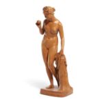 A DANISH TERRACOTTA GRAND TOUR FIGURE OF VENUS WITH THE APPLE AFTER BERTEL THORWALDSEN (DANISH