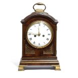 A SMALL REGENCY FRUITWOOD BRACKET CLOCK BY DESBOIS & WHEELER, LONDON, EARLY 19TH CENTURY the brass