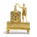 A FRENCH 'EMPIRE' ORMOLU MANTEL CLOCK EARLY 19TH CENTURY the brass eight day drum movement,