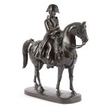 A FRENCH BRONZE EQUESTRIAN GROUP OF NAPOLEON AFTER COUNT ALFRED EMILIEN O'HARA VAN NIEUWERKERKE (