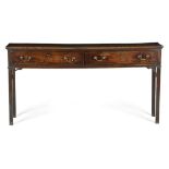 A GEORGE III OAK DRESSER LATE 18TH CENTURY the rectangular top above a pair of frieze drawers, on