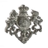 A LEAD ROYAL COAT OF ARMS RELIEF SECOND HALF 19TH CENTURY wall hanging 21 x 19.8cm