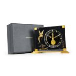 A MARINA MANTEL CLOCK BY JAEGER-LECOULTRE, 1960-70 the brass eight day visible movement within a
