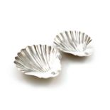 A pair of George III silver butter shells, by Henry Green, London 1794, plain shell form, engraved