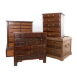 A mahogany twelve drawer collector's cabinet, rectangular form, on four bracket feet, height 31cm,